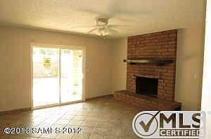 family room with fireplace