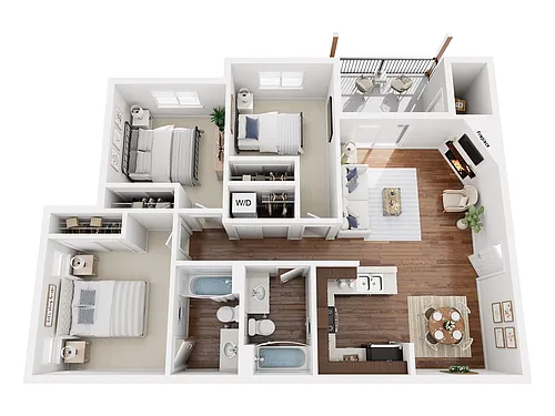 Floor plan PLAN F - THREE BEDROOM