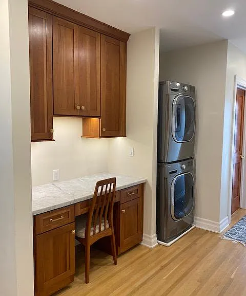 Custom desk and washer and dryer