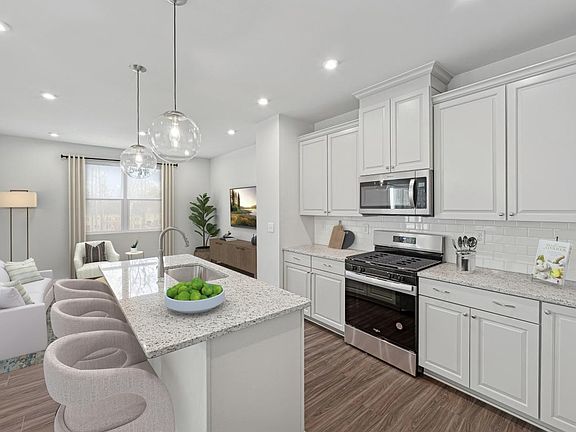 Spacious kitchen with ample countertop space