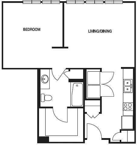 Floor plan A05 1 Bed 1 Bath