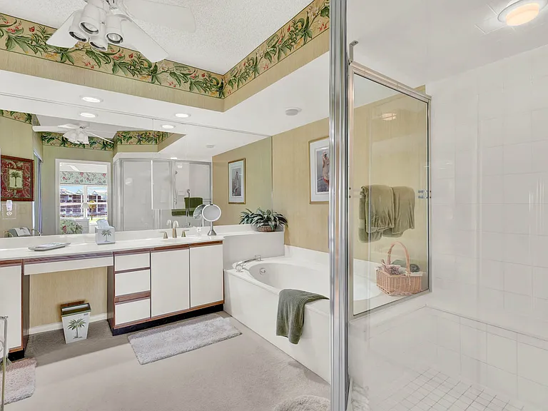 Primary bath offers huge shower and whirlpool tub!