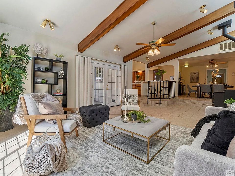 Furniture is professionally staged.