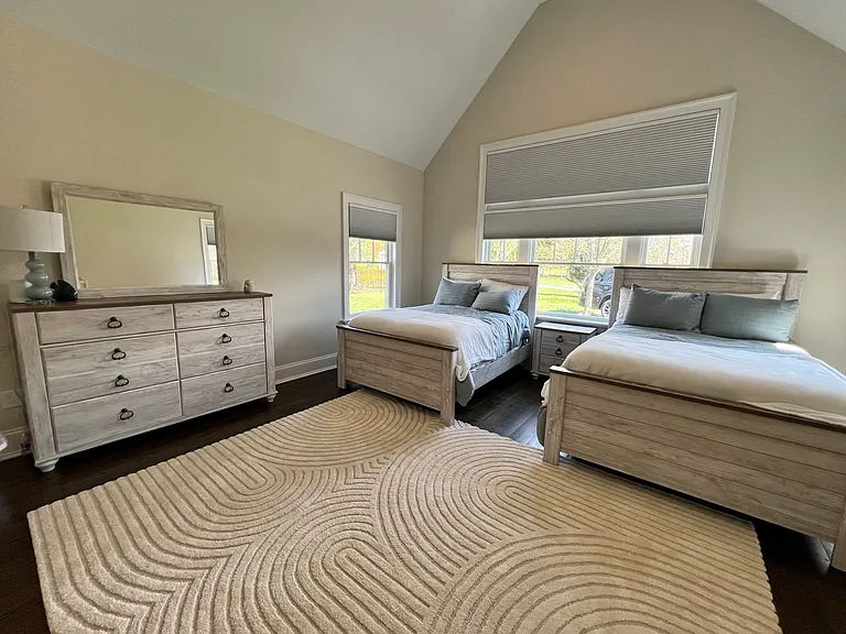 guest bed #1- two full beds (crib available upon request)