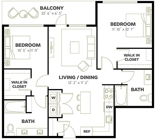 Floor plan 2X2 D12