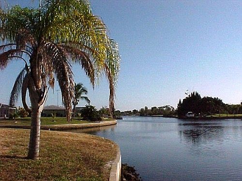 171 feet of concrete seawall on intersecting canals