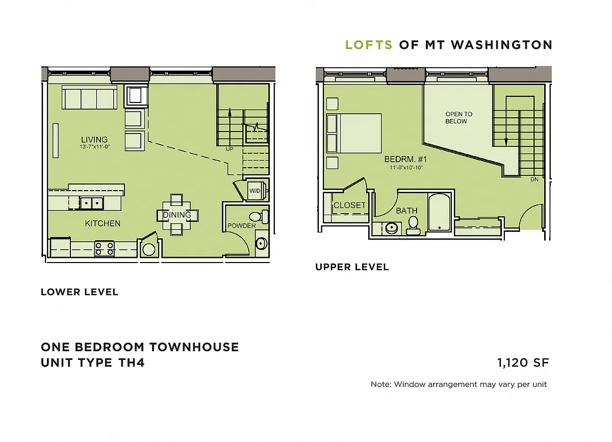 Floor plan One Bedroom Townhome