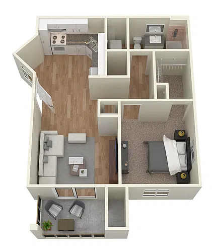 Floor plan 1 bed 1 bath