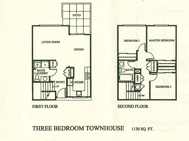 Floor plan Three Bedroom TownHouse