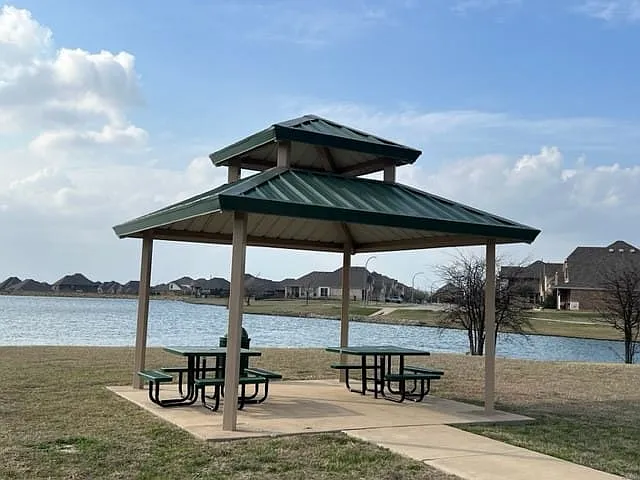 One of the covered picnic areas