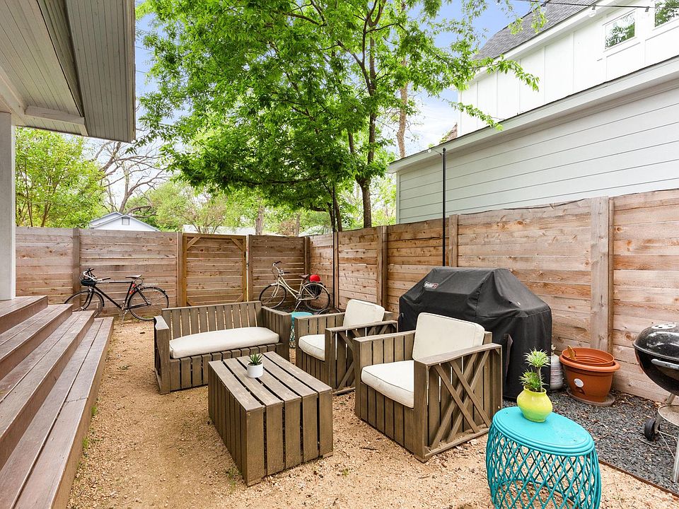 Fenced patio area