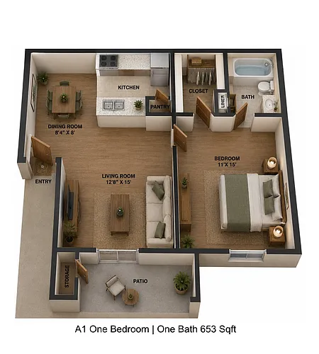 Floor plan 1 bedroom 1 bathroom