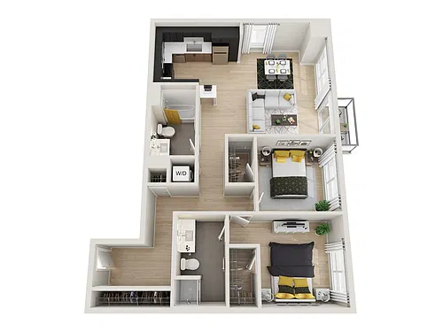 Floor plan 2X2 D