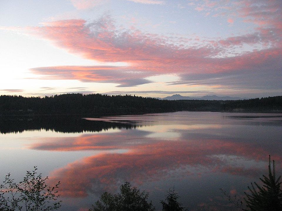 Olympic Mtns at sunset