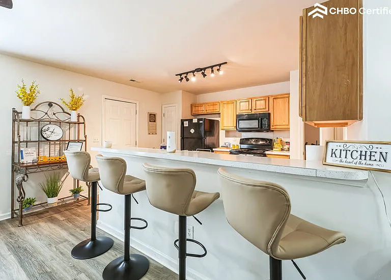 Comfy barstools and Gathering area