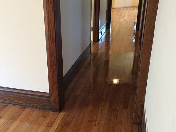 Wood floors in dining room and hallway