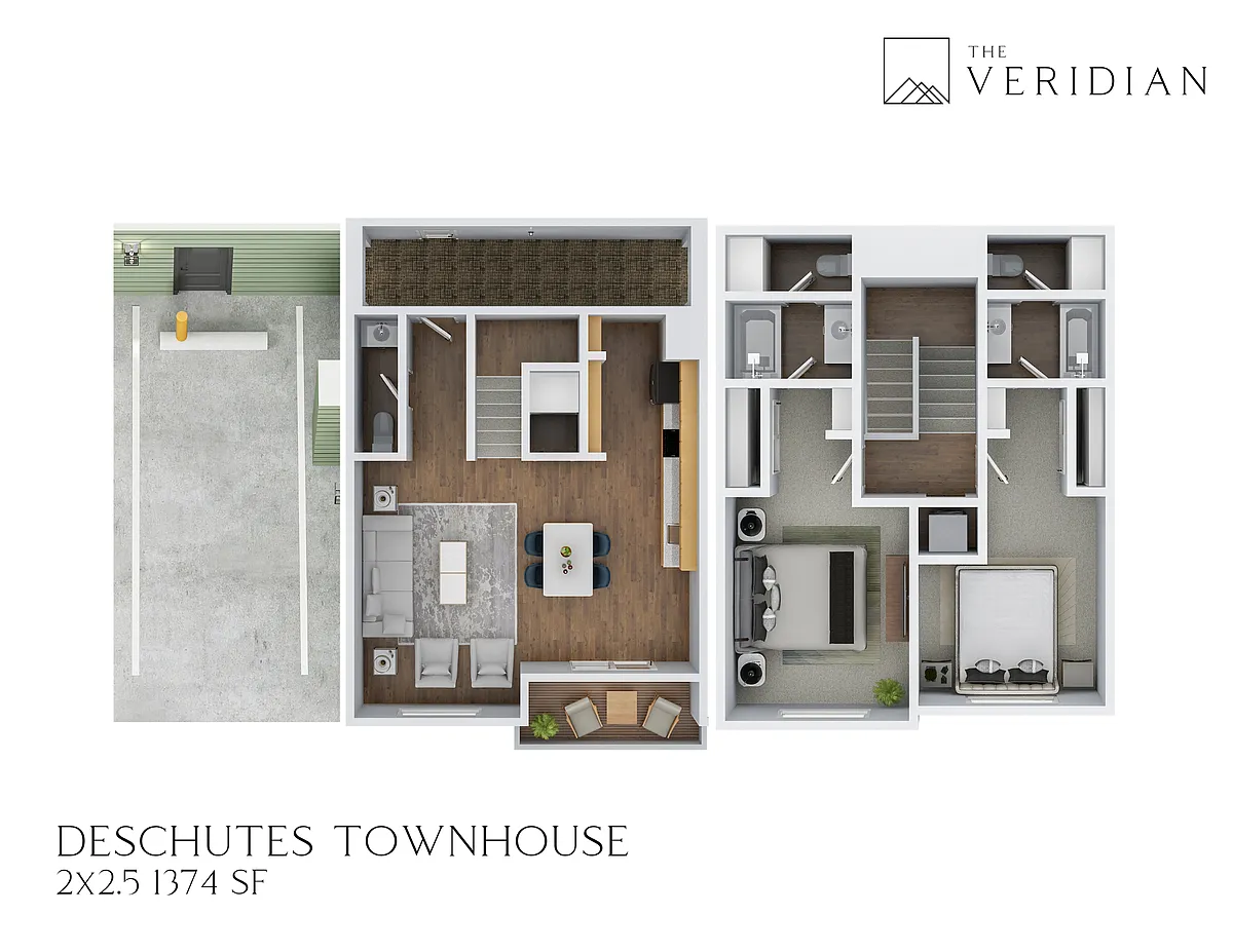 Floor plan Deschutes w/Covered Parking + Storage