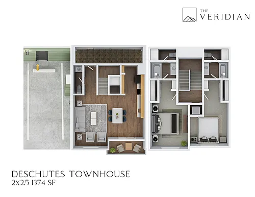 Floor plan Deschutes w/Covered Parking + Storage