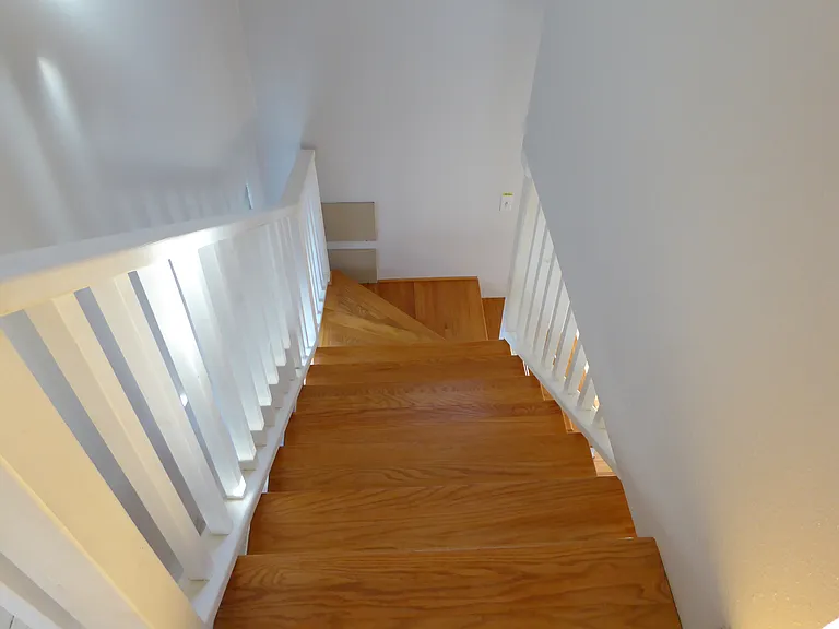 view from top of stairs going down