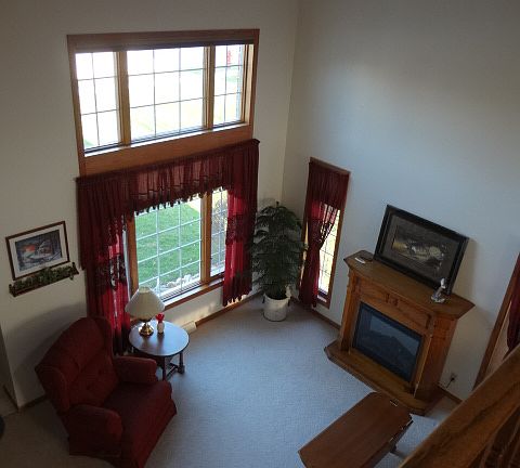 view from loft to livingroom