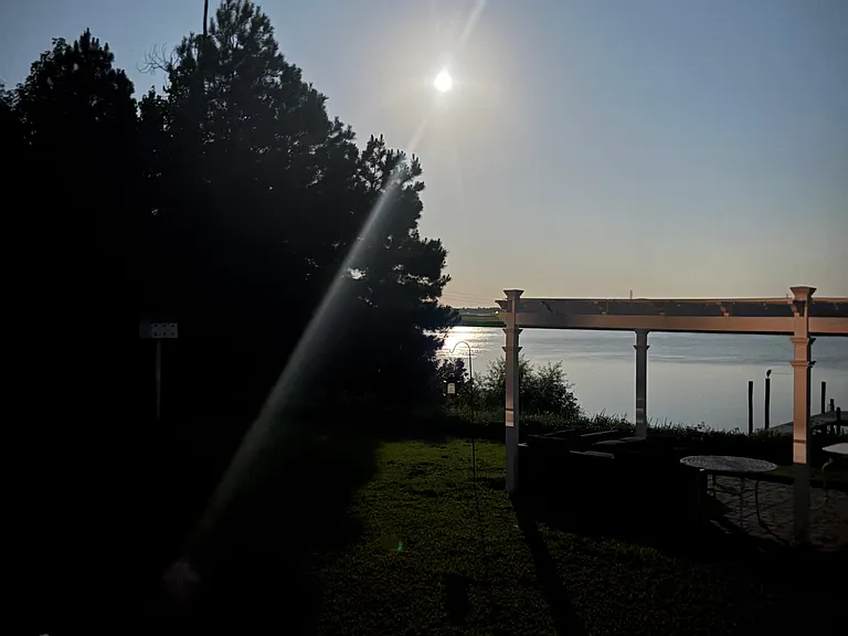 The moonrise from the pergola.