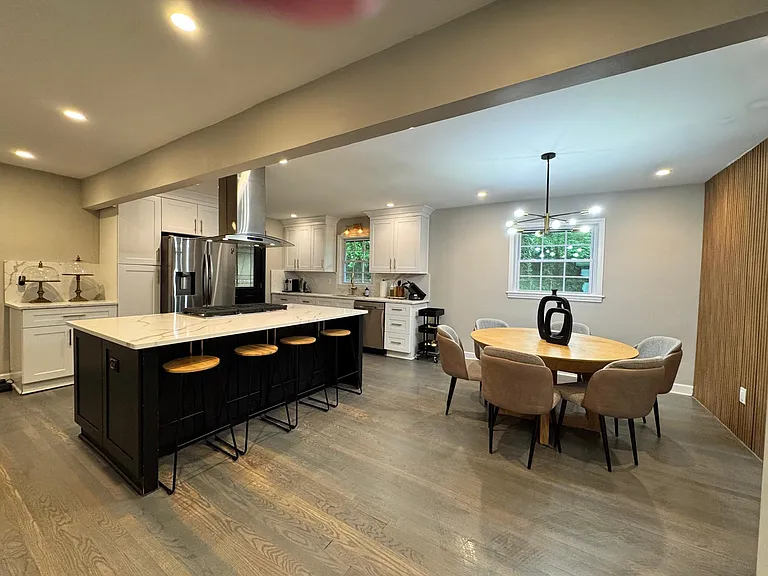 kitchen and dining area