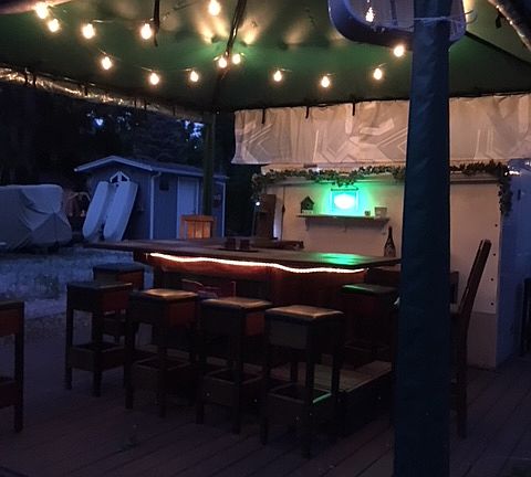 Night view of the bar