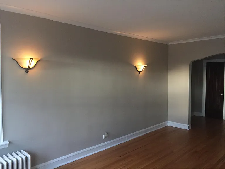 Living Room wall with Dimmable wall sconces