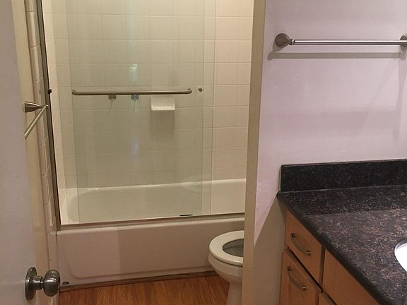 Currently bathroom has been modified for elderly man. We will be adding back in the shower door once my dad leaves or we can keep it a shower curtain depending on new renters needs