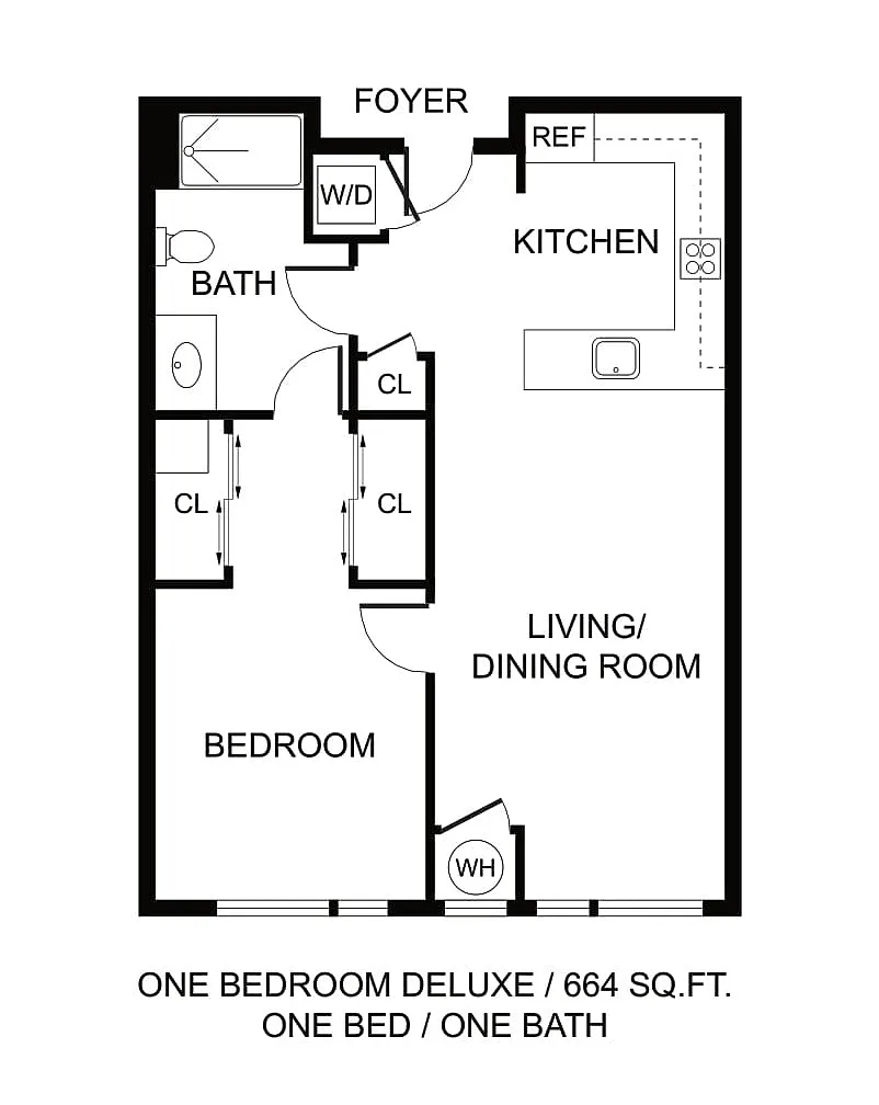 Floor plan One Bed Deluxe