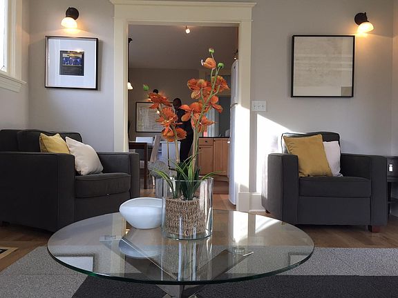 Living Room and Entrance to Kitchen