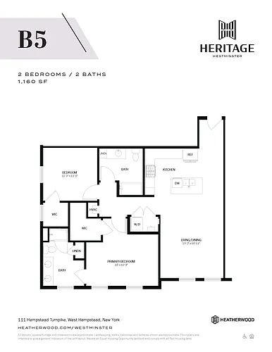 Floor plan 2 Bed, 2 Bath - B5
