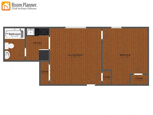 Floor plan Standard 1 Bed 1 Bath
