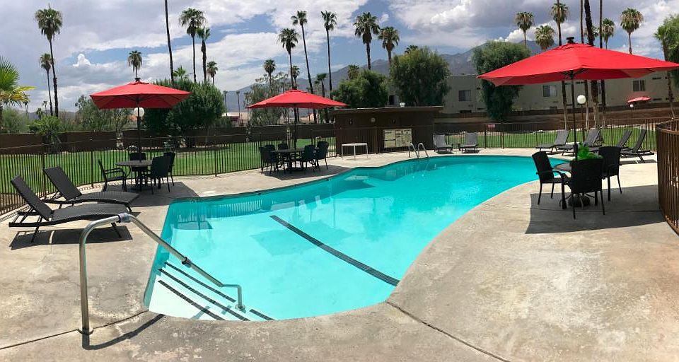 Sparkling Salt Water Pool with All New Pool Furniture 