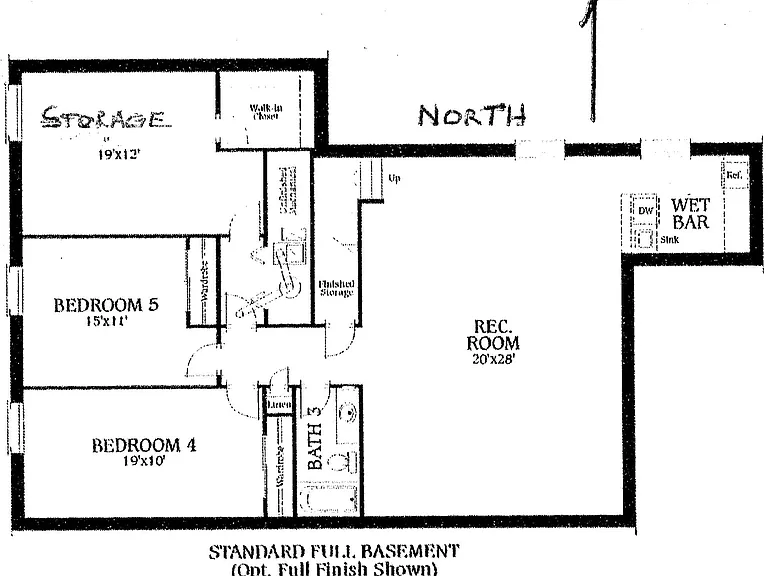 Expanded floor plan, basement