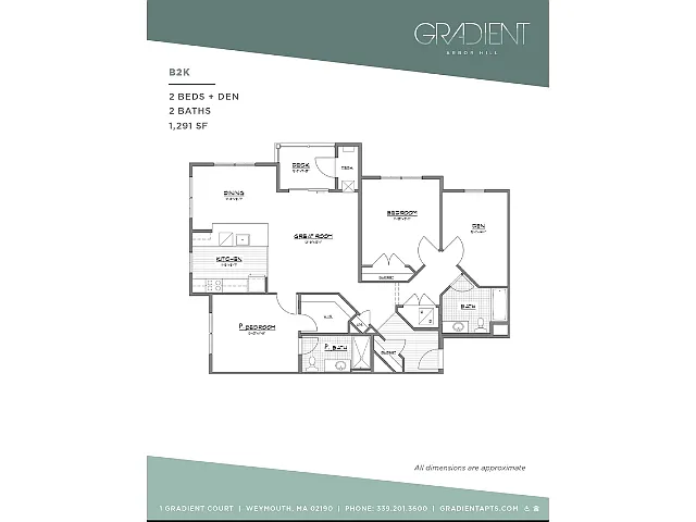 Floor plan B2K with Den