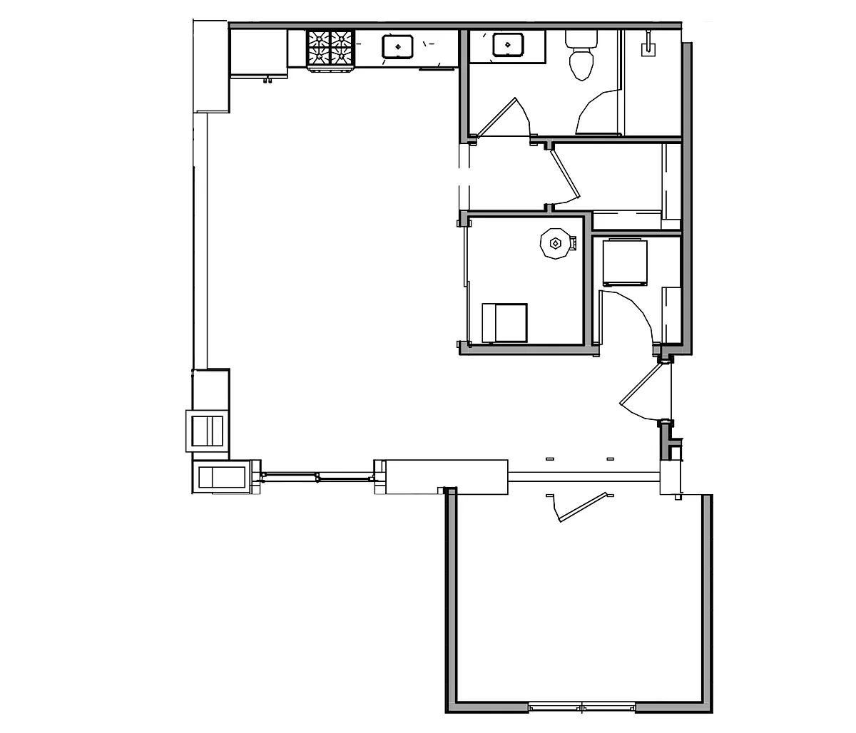 Floor plan 206 - 1 Bedroom Penthouse