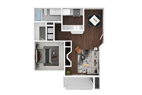 Floor plan 1 Bedroom 1 Bath