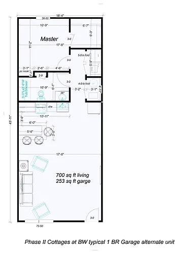 Floor plan 1 Bed without Garage Large