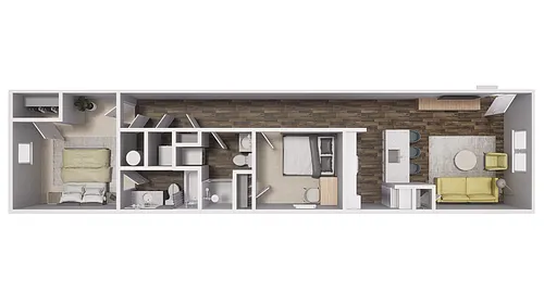 Floor plan 2x2 - 875 sqft - B2