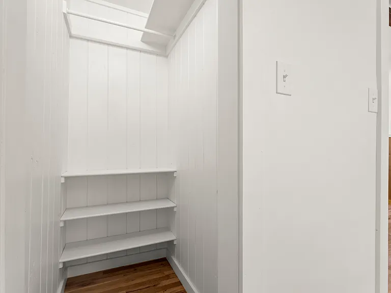 Two large closets with built-in storage