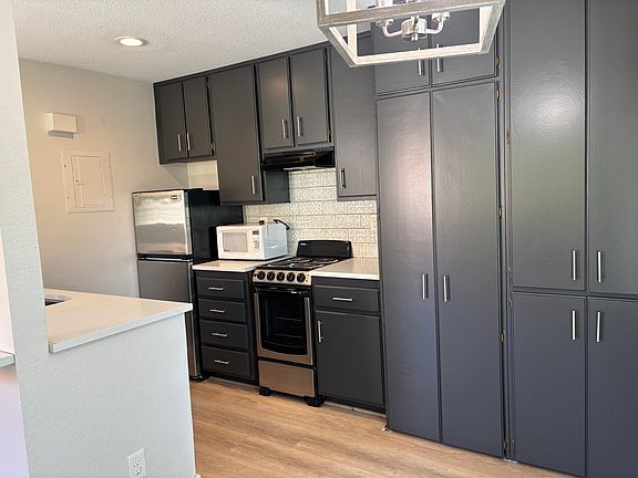 Freshly painted kitchen cabinets