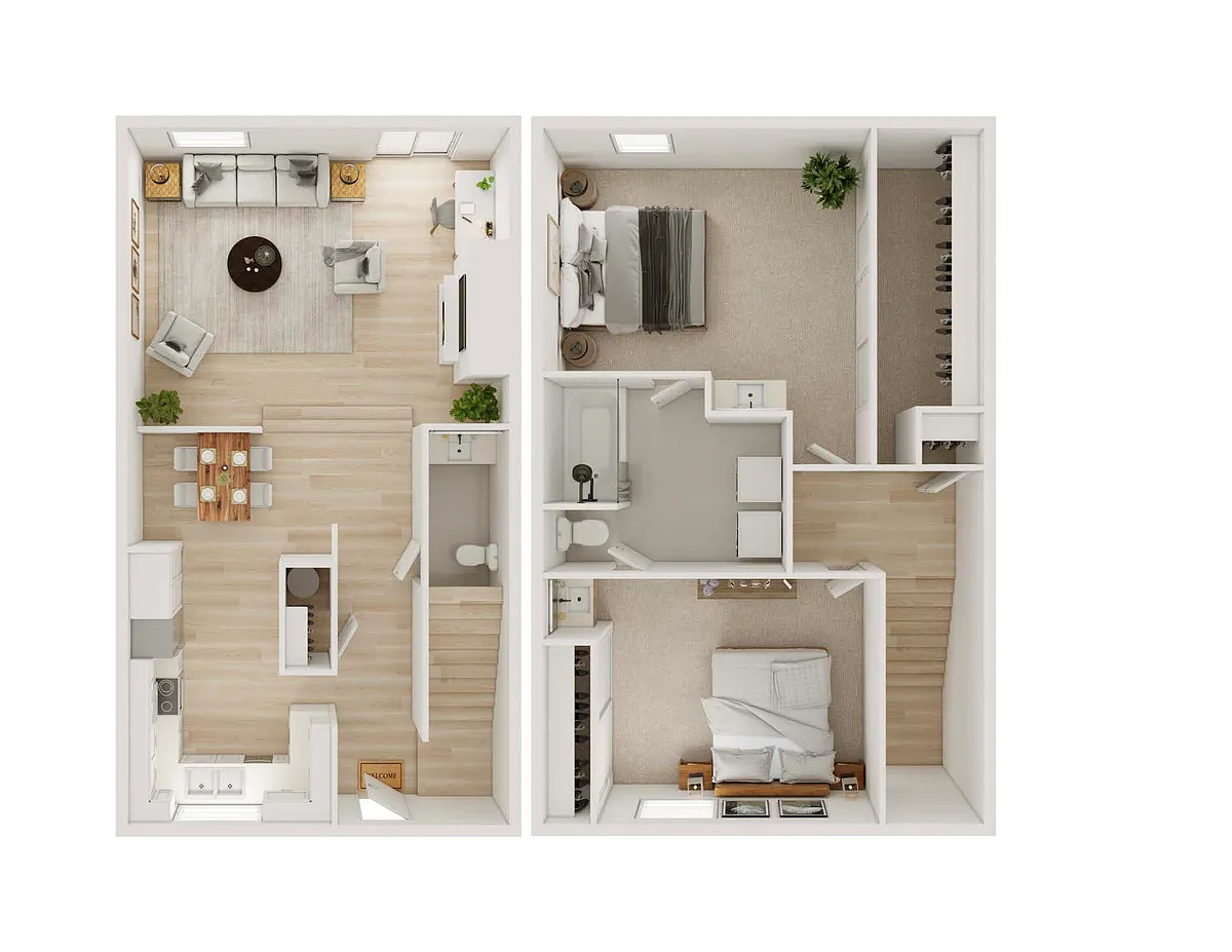 Floor plan Rainier View 2x2 TH