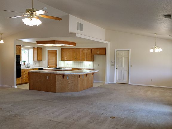 Kitchen has open floor plan