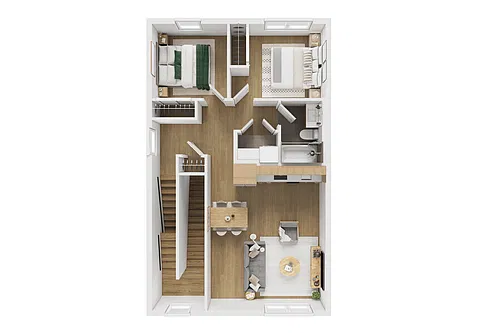 Floor plan 2 Bedroom 1 Bathroom 2 Bed 1 Bath 20
