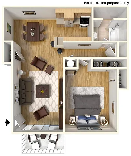 Floor plan 1 Bedroom 1 Bathroom