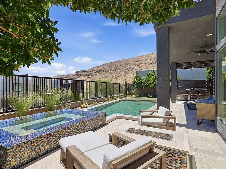 #GuardianRealty 10941 Earth Hues Summerlin Luxury Home Rental backyard patio pool_06232026