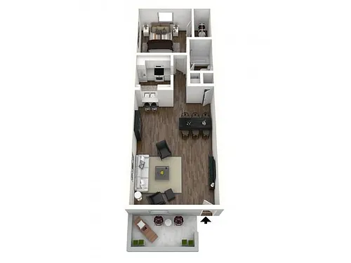Floor plan 1BR-1BA