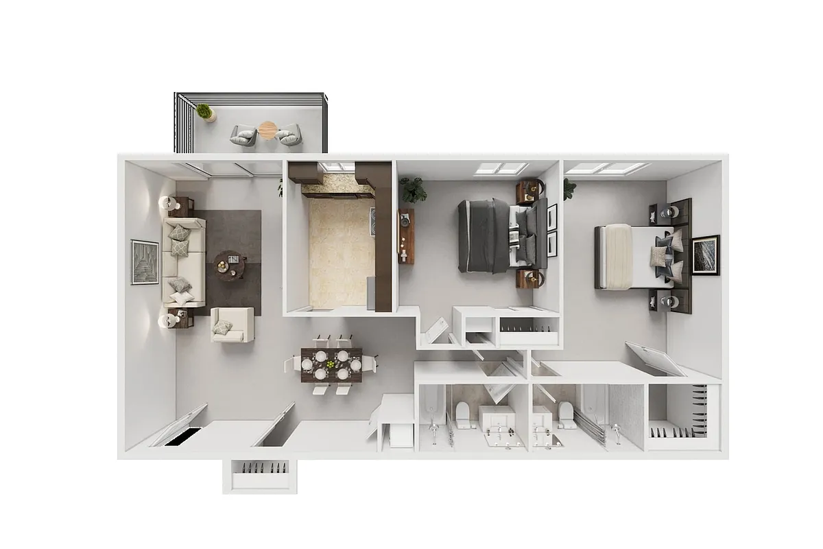 Floor plan 2 Bedroom 2 Bath