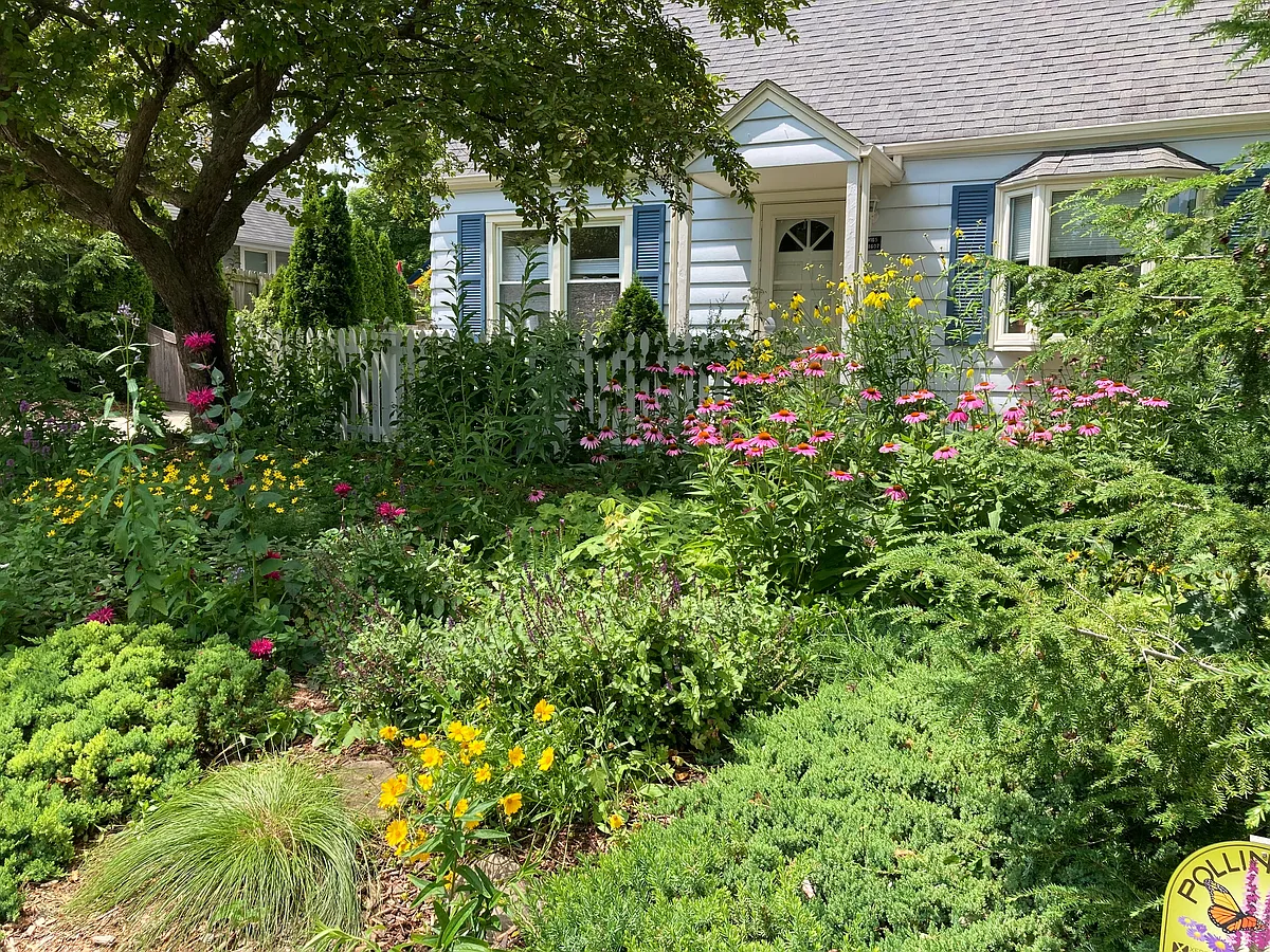 Street view of front yard in summer bloom - W165N8607 Dardis Ave